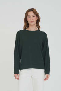 Huffer: Huffer Neve Merino Crew Forest