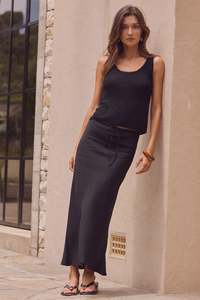 Among The Brave Linen Summit Skirt Black