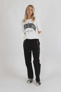 Loungewear: Federation Loose Leg Escape Trackies Plus Dot
