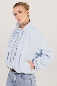 Stories Be Told  Element Ice Blue Funnel Neck Bomber Jacket