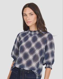 Jack Ivy: Ivy + Jack Affirming Top Navy Check