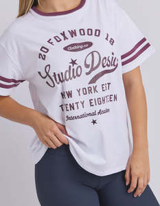 Foxwood Baseline Tee White
