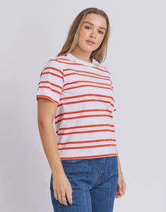Foxwood Pure Tee Stripe White