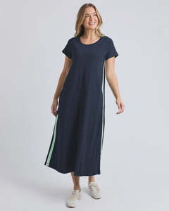 Foxwood Recovery Dress Navy Mint Stripe