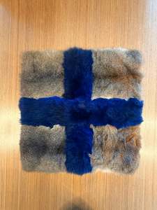 Products: Cushion Seat Cover - Blue Cross and Natural Grey