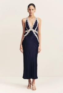 Camille Lace Cross Maxi Dress - Katerina Boutique