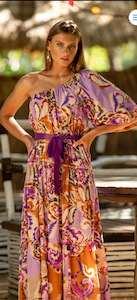 Tiffany dress.Gorgeous one shoulder printed dress. - Katerina Boutique