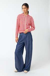 Outerwear: Stripey hoodie