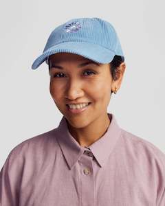 Headwear: Embroidered Cord Cap - Washed Blue