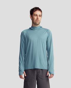 Travel Knits: Men's SUN-Stopper LT Hoodie - Washed Blue