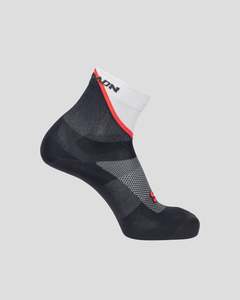 Socks Active: Salomon Pulse Ankle Socks - Icicle/Nine Iron/Neon Flame