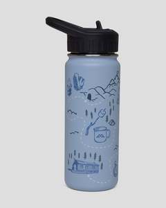 Bottles: Kids' Straw Lid Insulated Bottle - 530 ml - Tech Blue