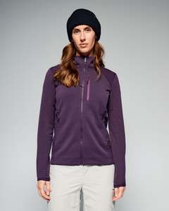 Women's Ridge Power Stretch Fleece Hood Jacket - Jam