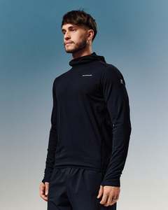 Fleece Lightweight: Men's XT Series Octa Fleece Hooded Long Sleeve Top - Black Stingray