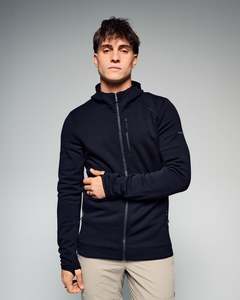 Men's Ridge Power Stretch Fleece Hood Jacket - Black Stingray