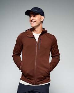 Men's Ridge Power Stretch Fleece Hood Jacket - Cocoa