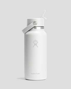 Bottles: Hydro Flask Wide Flex Straw Bottle 946ml - White Tonal