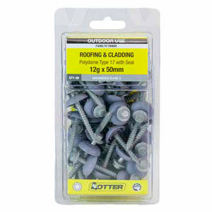 Screws: Otter Polycarbonate Roof Screws 12g x 50mm Pack of 50 Galvanised