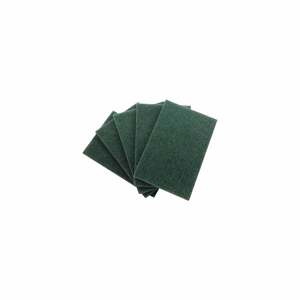 Indoor Cleaning: Number 8 Scouring Pads Pack of 5 L: 150mm, W: 100mm Green