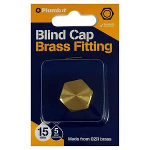 Plumb It Blanking Cap 15mm Brass