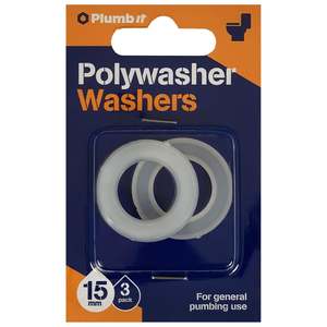 Toilet Parts: Plumb It Polywasher 15mm Clear