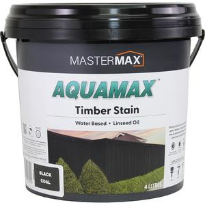 Timber Fences: AQUAMAX Water Based Linseed Oil Timber Stain 4L Black Coal