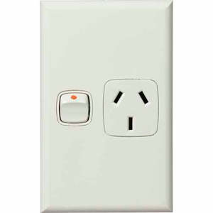Switches Outlets: HPM Excel Single Vertical Powerpoint 10 amp White