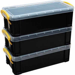 Tuffbox TinyTuff Plastic Storage Boxes L:  210mm, W: 105mm D: 65mm Pack of 3