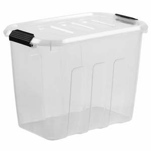 Plastic Storage: Nouveau Modular Storage Box With Lid 22 litre H: 315mm, W: 257mm, L: 425mm. Clear