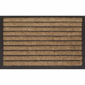 Non-Branded Coir rubber doormat W: 400mm, L: 600mm Black and Natural