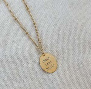 Handstamped Necklaces: Deluxe Large Oval Necklace