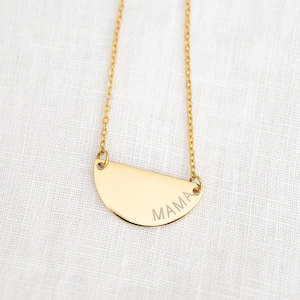 Handstamped Necklaces: Personalised Semi Circle Necklace