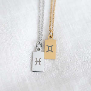 Handstamped Necklaces: Mini Starsign Pendant Necklace