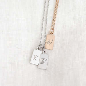 Square Initial Necklace