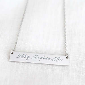 Handstamped Necklaces: Bar Necklace