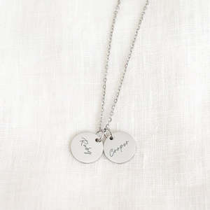 Handstamped Necklaces: Engraved Name Necklace