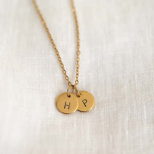 Round Pendant Necklaces: Gold - Initial Necklace