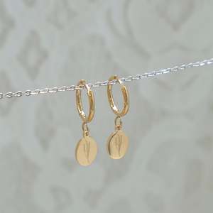 Oval Flower Hoop Earrings