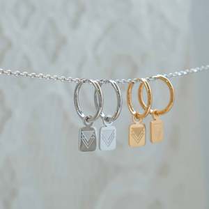 Hoop Earrings: Square Triangle Hoop Earrings