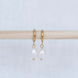 Best Sellers: Pearl Hoop Earrings