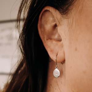 Oval Lotus Wire Earrings