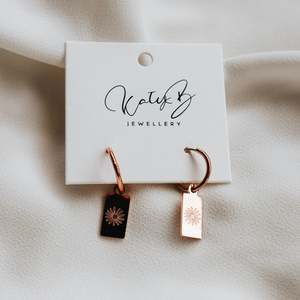 Rose Gold Daisy Hoop Earrings