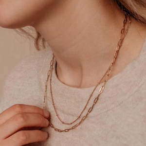 Rose Gold Large Paperclip Chain