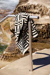 Baina: Willis Pool Towel ~ Sand & Noir
