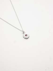 Clothing Accessories: Dandelion Necklace ~ Silver & Pink Tourmaline