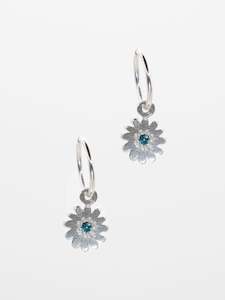 Dandelion Earrings ~Silver & Topaz