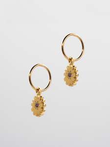 Clothing Accessories: Dandelion Earrings ~ Gold Plate & Pink Tourmaline