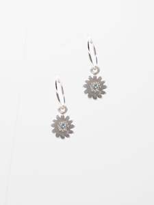 Clothing Accessories: Dandelion Earrings ~ Silver & Ice Blue
