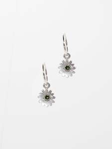 Clothing Accessories: Dandelion Earrings ~ Silver & Green Tourmaline