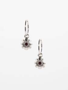 Cherry Blossom Earrings ~ Silver & Garnet